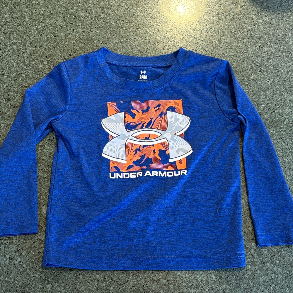 Under Armour Kids Long Sleeve Shirt in Blue and Orange